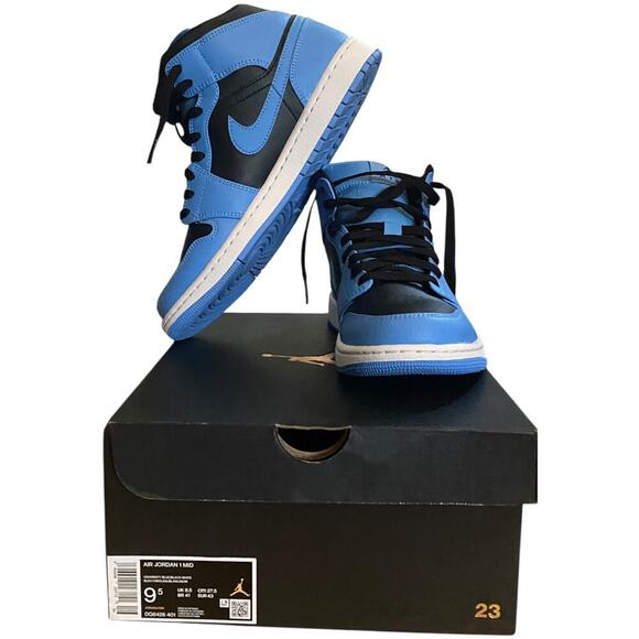 Nike Air Jordan 1 Mid University Blue Black DQ8426-401 Mens US 9.5 UNC Authentic main image 11